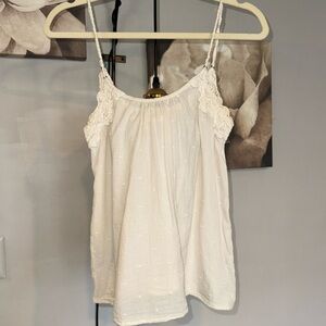 Aerie White Cotton Summer Tank Size Small